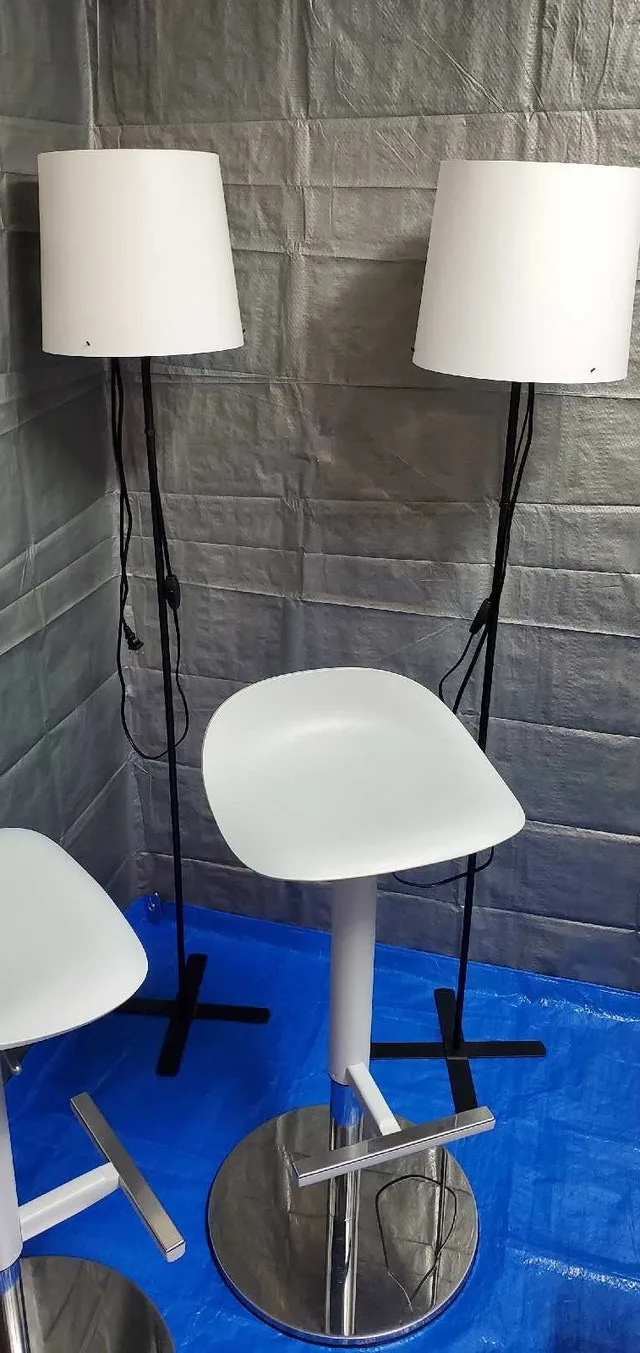 ➡️ 2x Bar Stools Adjustable Height Swivel, Metal Base image indicator(4)