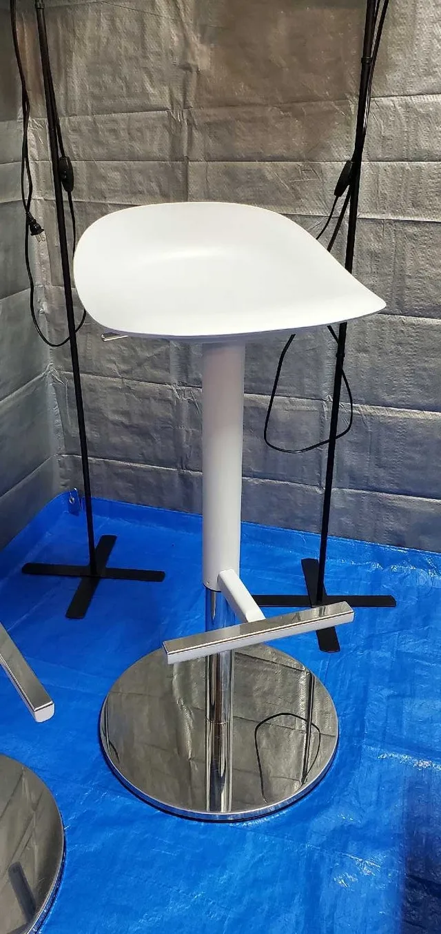 ➡️ 2x Bar Stools Adjustable Height Swivel, Metal Base image indicator(5)