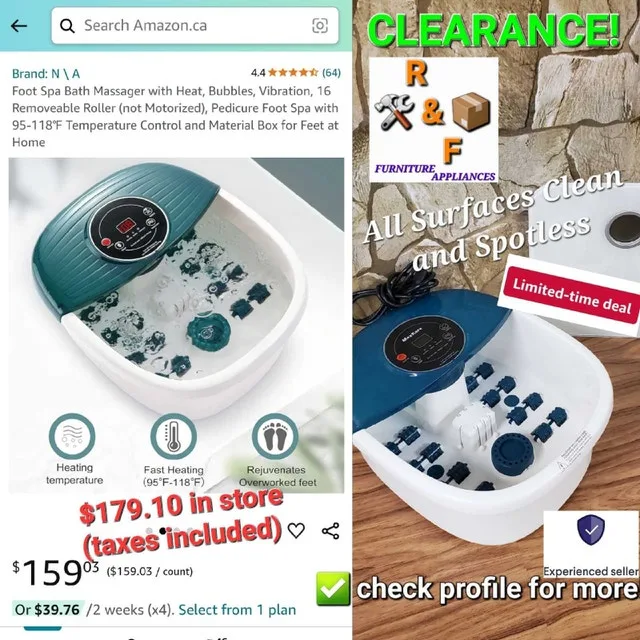 ➡️ MaxKare Foot Spa Bath Massager w. Heat Bubbles Vibration