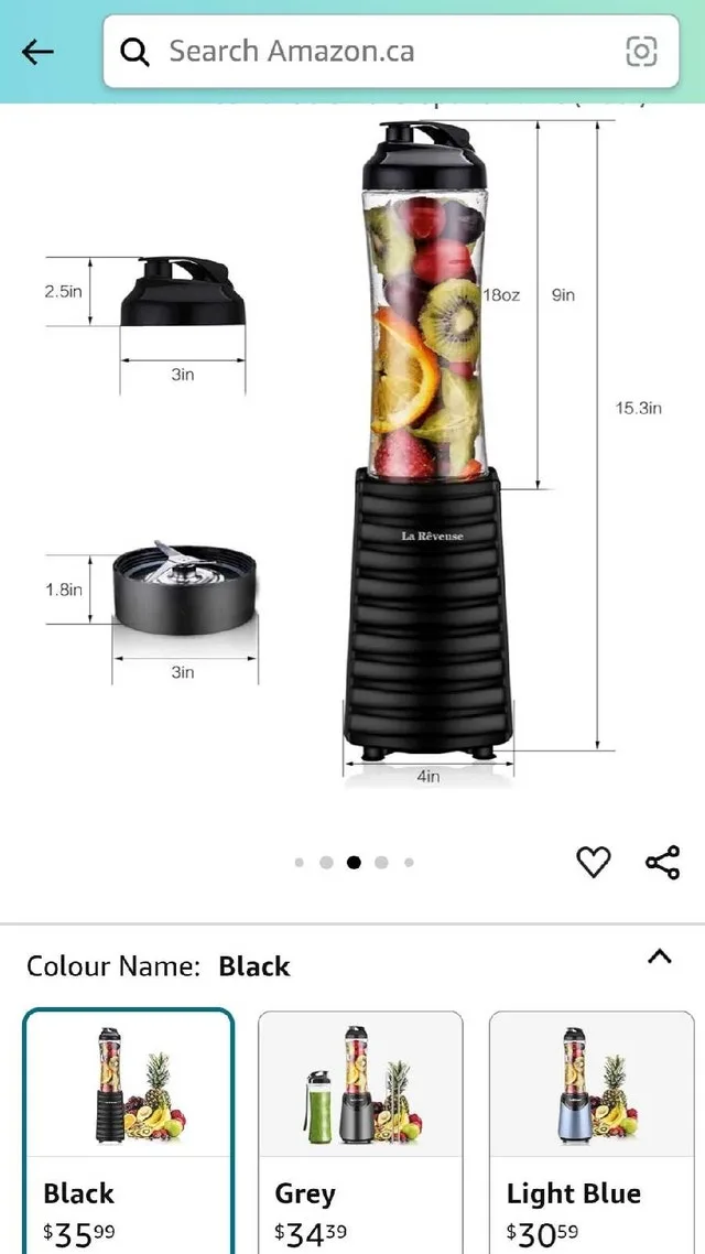 ➡️ LaReveuse Smoothies Blender Personal Size 300Watts, 18 oz image indicator(8)