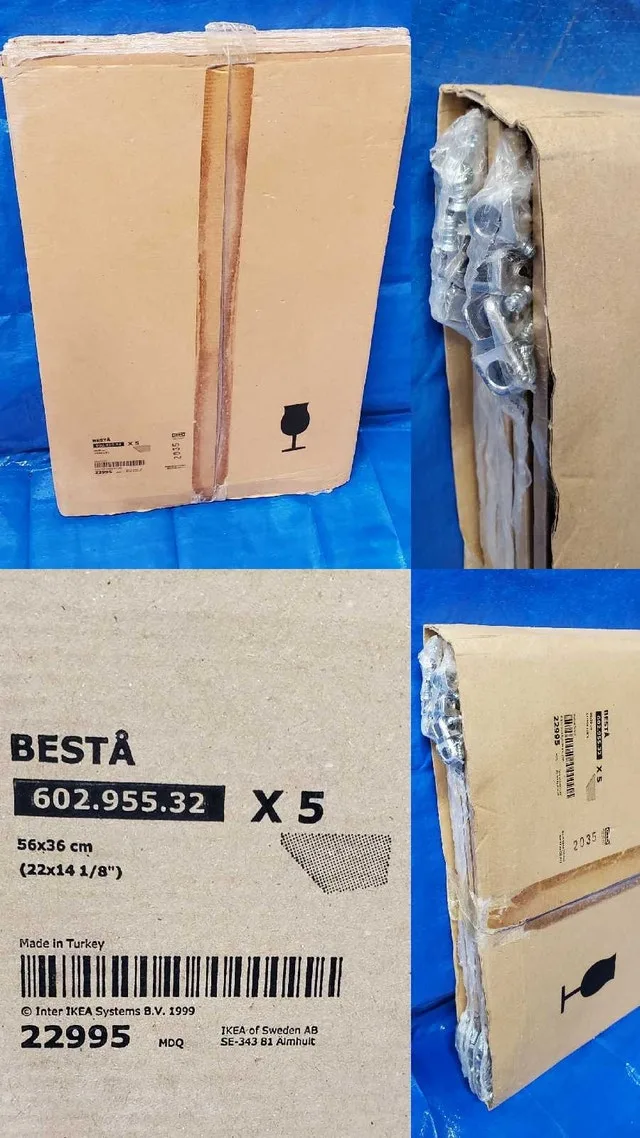 ➡️ 5Pcs IKEA BESTÅ Glass shelf Glass 56x36 cm (22x14 1/8") image indicator(4)