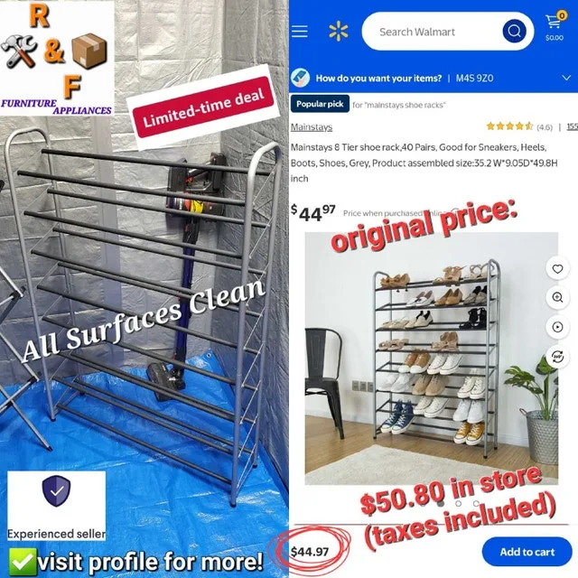 ➡️ Mainstays 8 Tier shoe rack 40 Pairs capacity