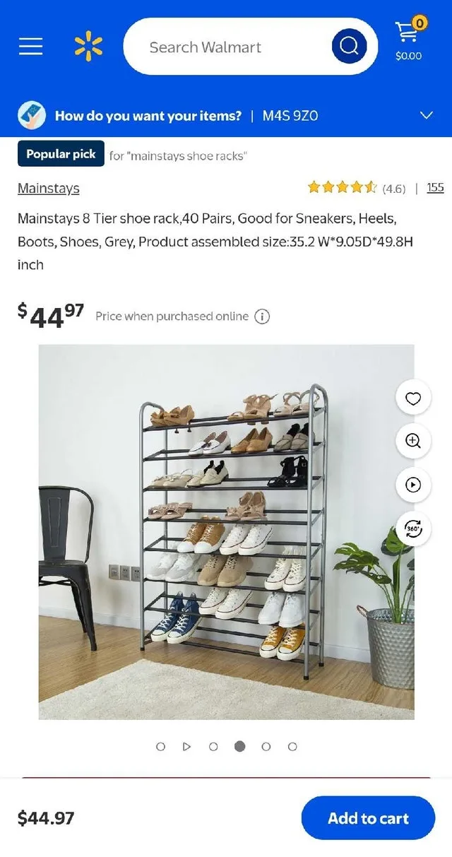 ➡️ Mainstays 8 Tier shoe rack 40 Pairs capacity image indicator(4)