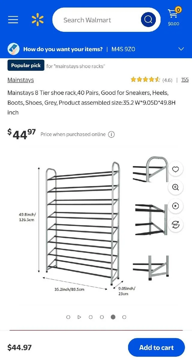 ➡️ Mainstays 8 Tier shoe rack 40 Pairs capacity image indicator(7)