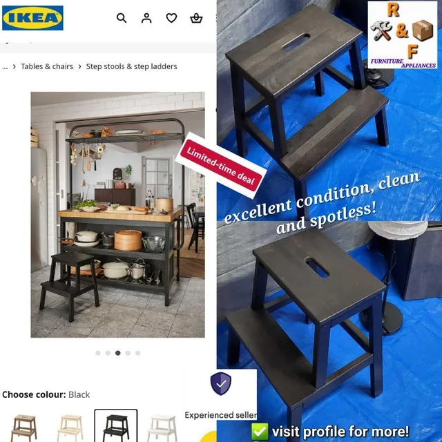 ➡️ IKEA BEKVÄM Step Stool, Black, 50 cm