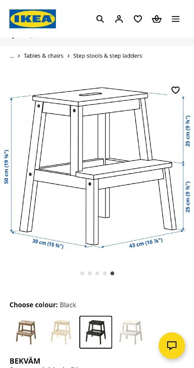 ➡️ IKEA BEKVÄM Step Stool, Black, 50 cm image indicator(7)