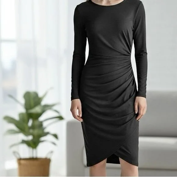 NWT Jacqueline de Yong Black Sleeved You Have My Heart Dress