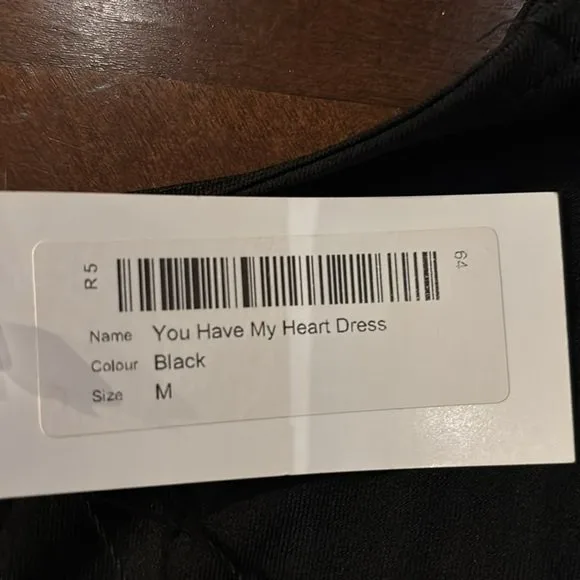 NWT Jacqueline de Yong Black Sleeved You Have My Heart Dress image indicator(5)