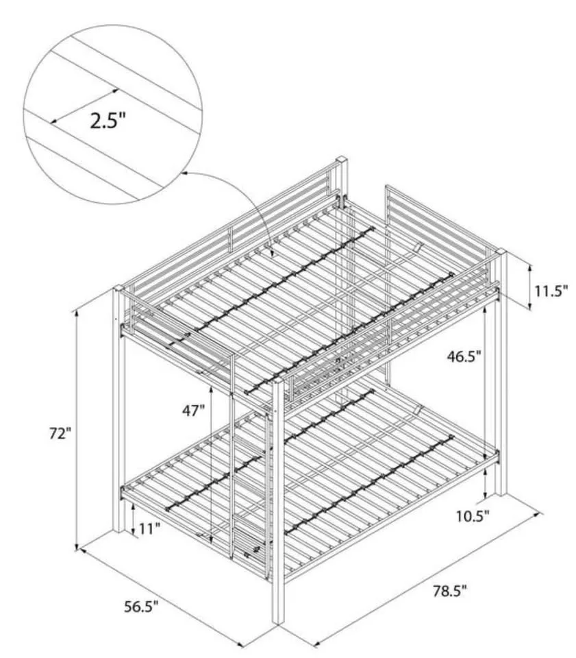 Full size metal bunk bed Queens 11357 image indicator(3)