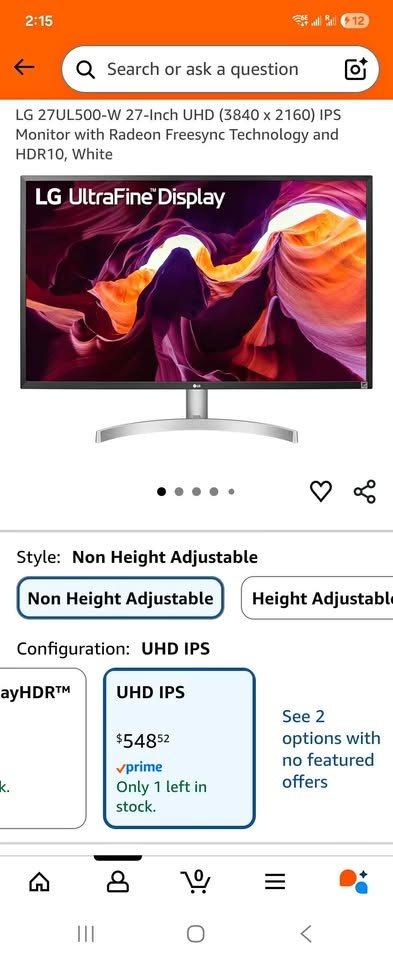 LG 27UL500-W 27-Inch UHD Monitor