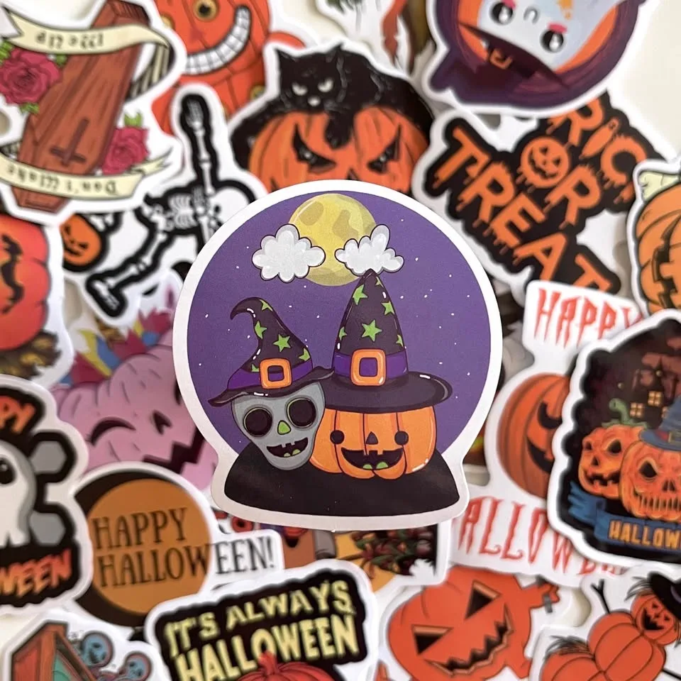 Pack of 40 Pumpkin Halloween Party Stickers image indicator(2)