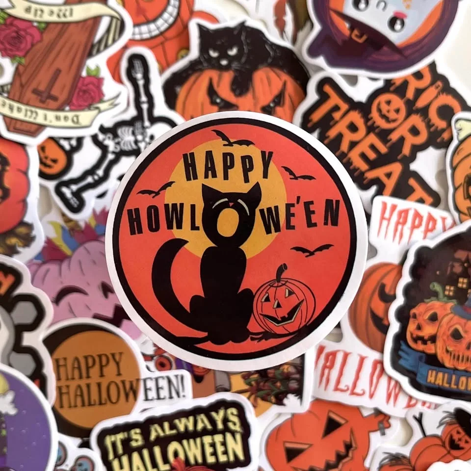 Pack of 40 Pumpkin Halloween Party Stickers image indicator(3)