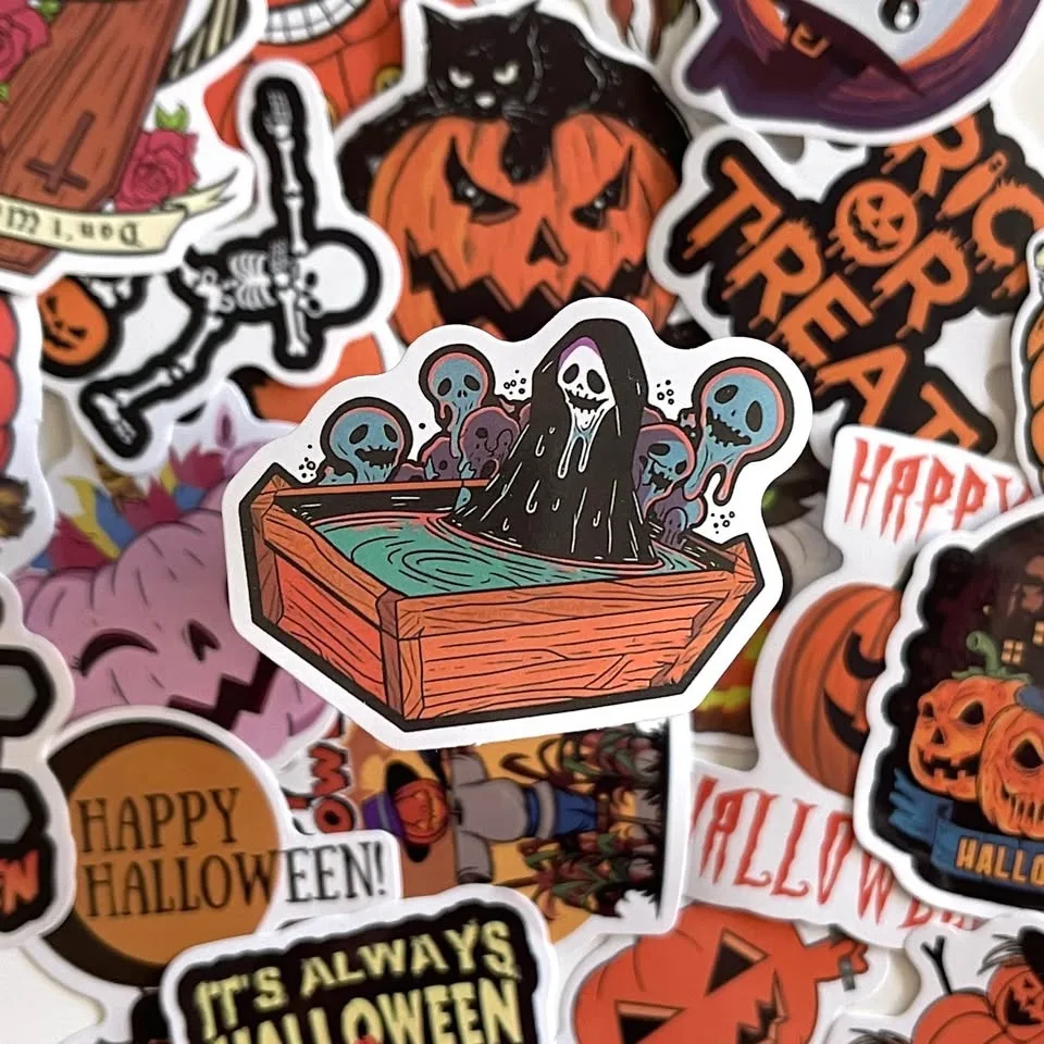 Pack of 40 Pumpkin Halloween Party Stickers image indicator(4)