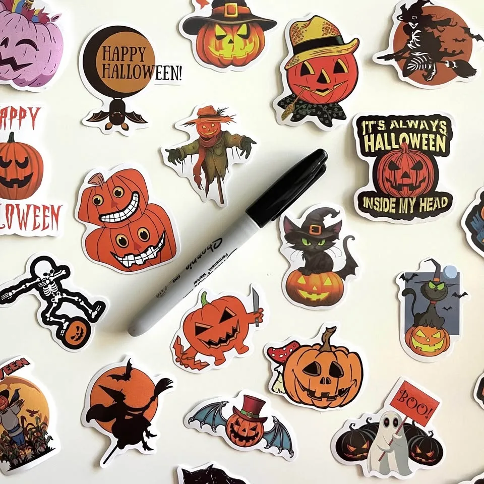 Pack of 40 Pumpkin Halloween Party Stickers image indicator(6)