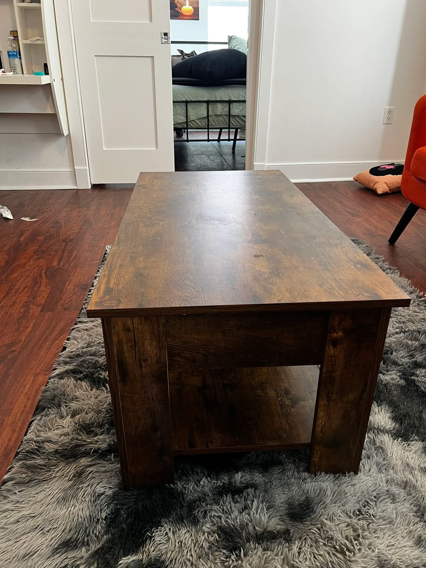 Lift Top Coffee Table with Hidden Compartment, Brown image indicator(3)