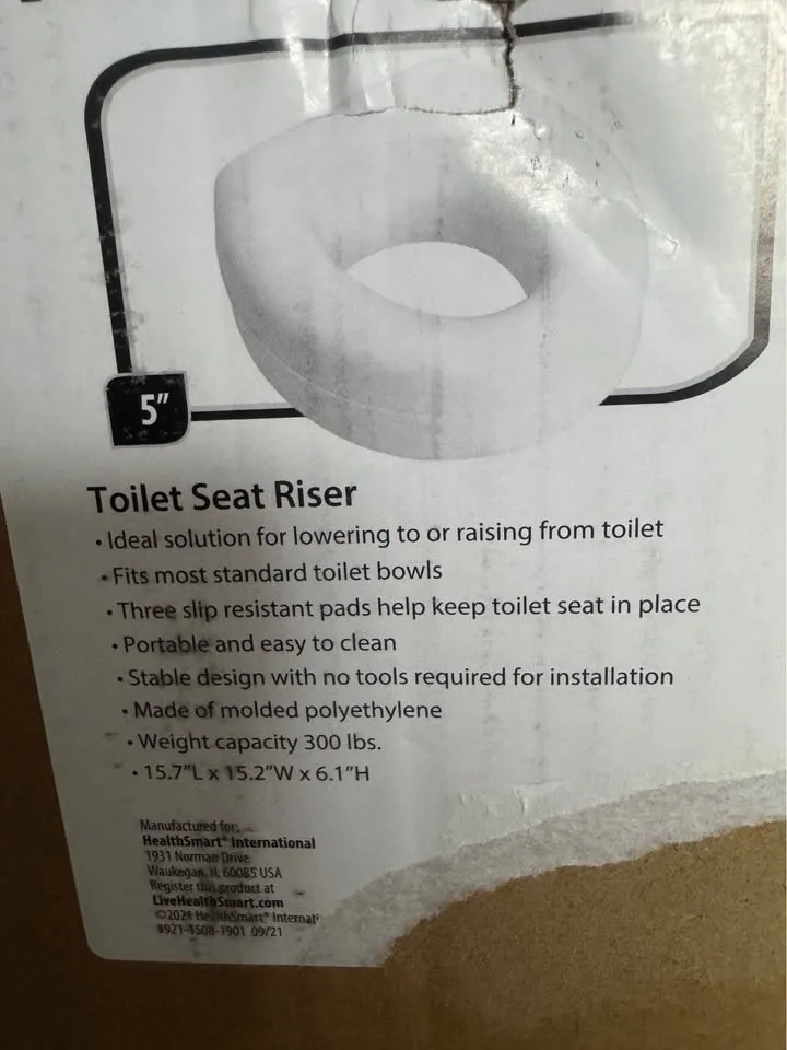 Brand New 5” Toilet Seat Riser - Supports 300lbs image indicator(10)