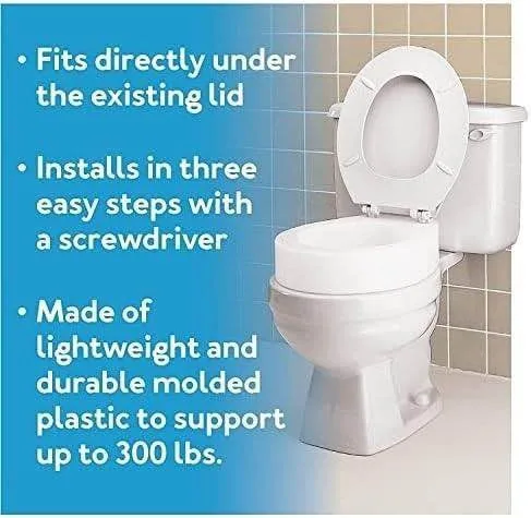 Brand New 3.5" Toilet Seat Riser - 300lbs Capacity image indicator(4)