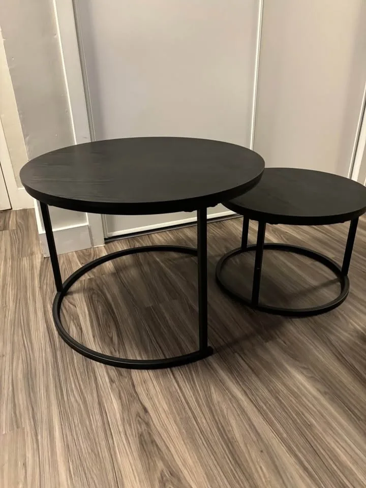 HOJINLINERO Round Coffee Table Set of 2 image indicator(3)