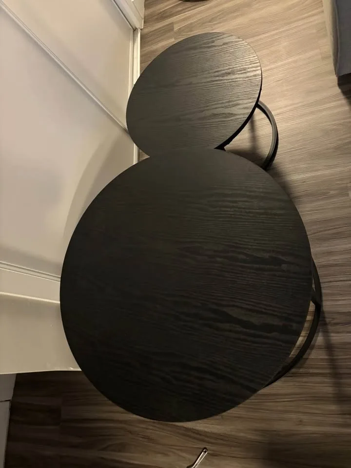 HOJINLINERO Round Coffee Table Set of 2 image indicator(4)