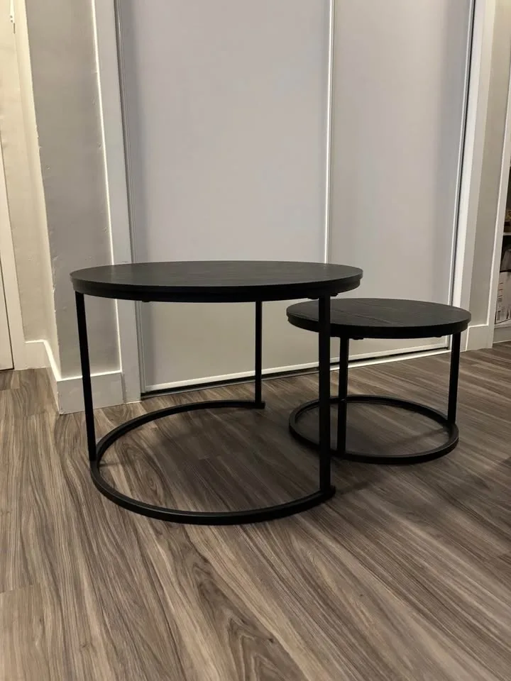 HOJINLINERO Round Coffee Table Set of 2 image indicator(5)