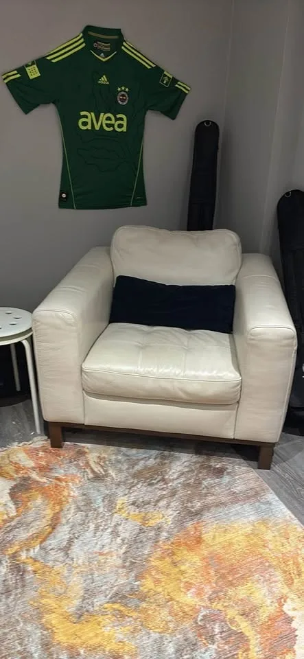 2 White Leather Couches image indicator(3)