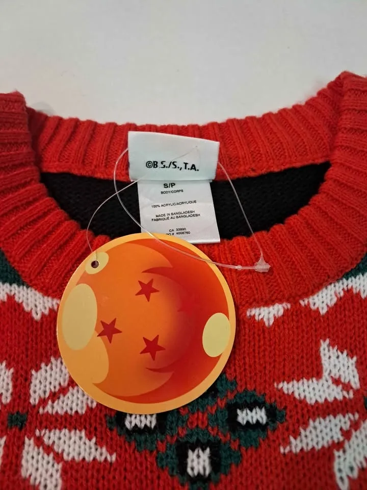 Ugly christmas sweater dragonball z goku DBZ size small image indicator(4)