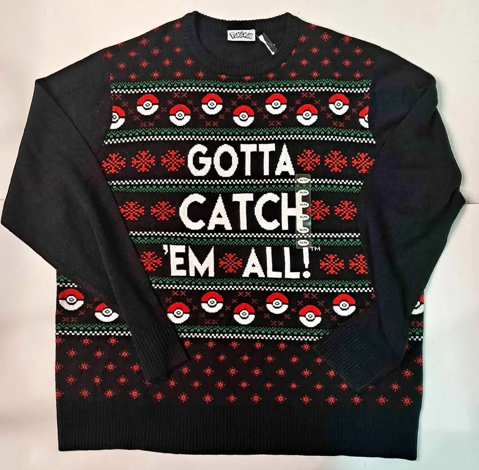 Ugly christmas sweater Pokémon gotta catch 'em all size xl
