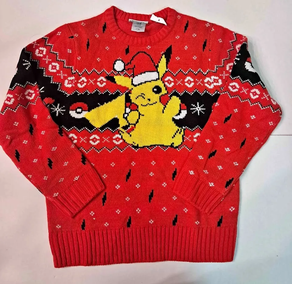 Ugly pokemon christmas sweater Pikachu size medium (10-12)