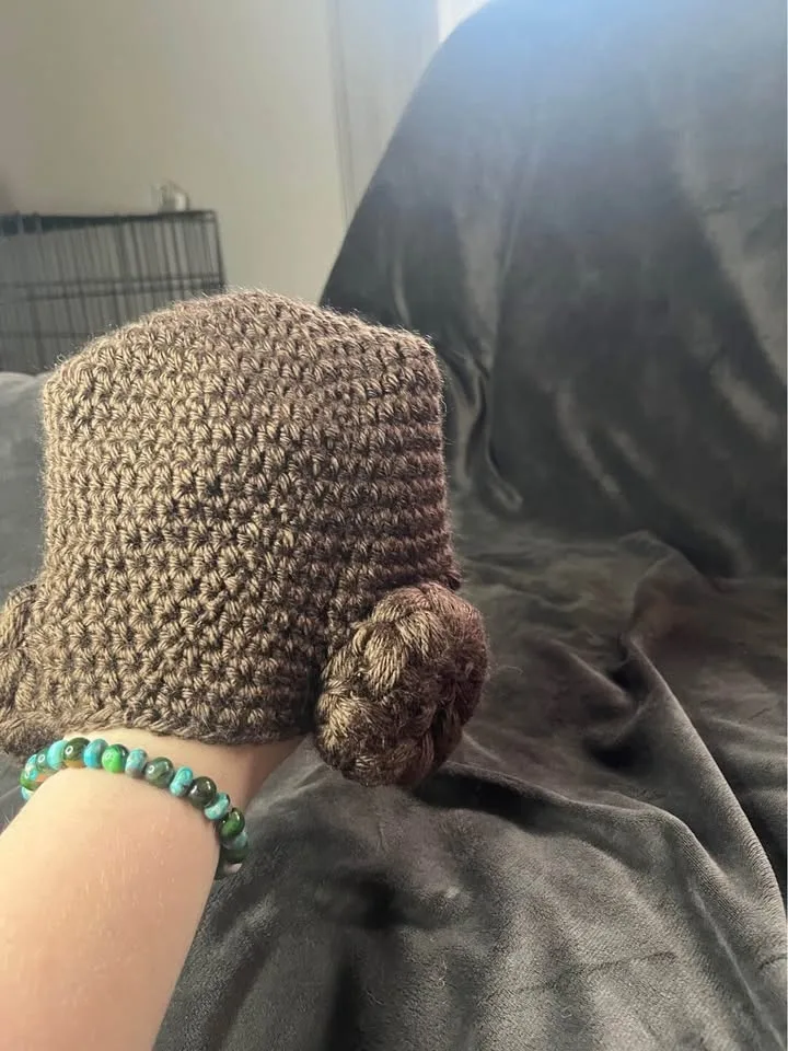 Handmade crochet Princess Leia hat image indicator(2)