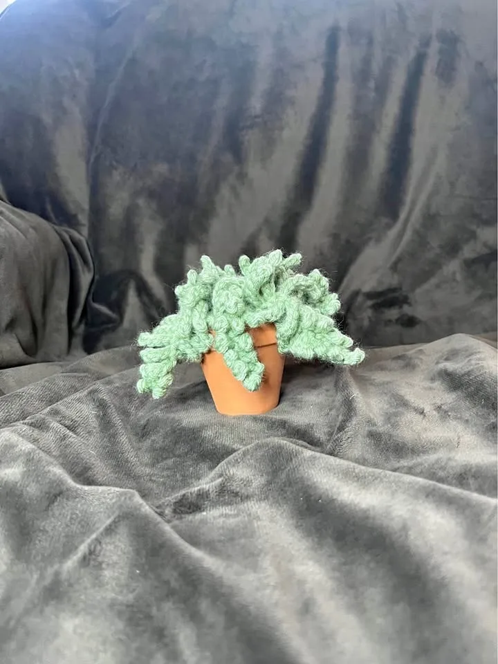 Handmade crochet small potted plant decoration or toy