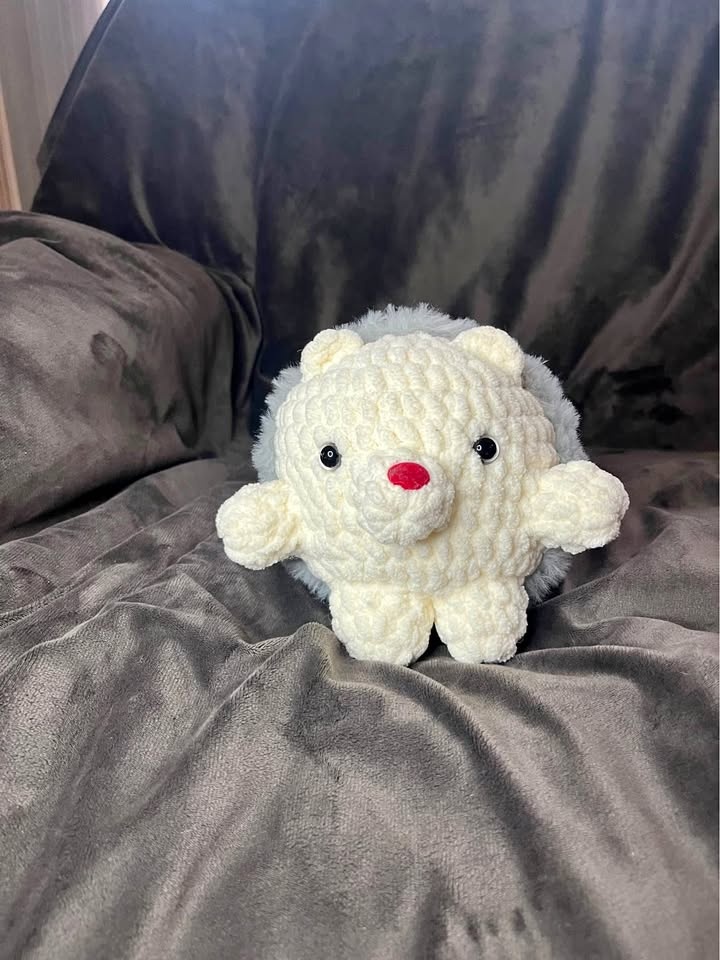 Handmade crochet hedgehog toy