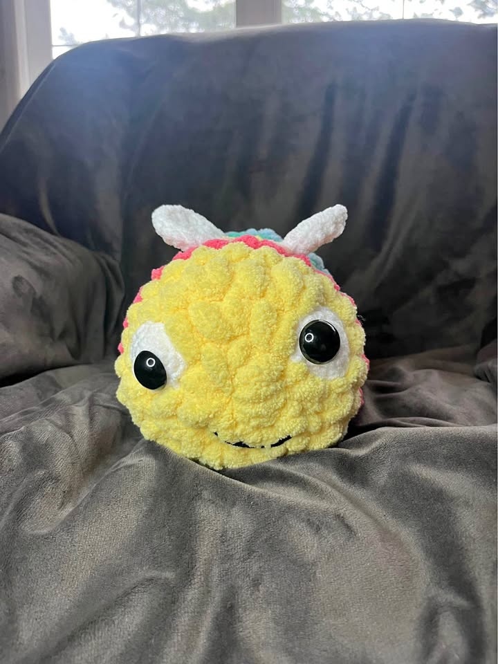 Handmade crochet Extra large pride bee toy