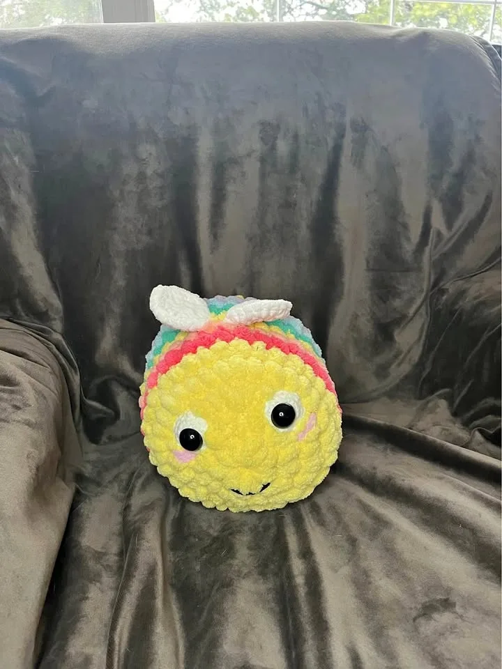 Handmade crochet large pride 	bee toy