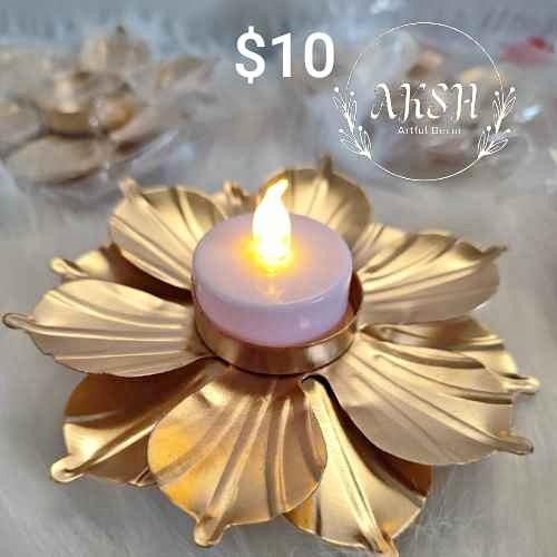 Lotus Candle Holder, Tealight holder..Metal..pack of 2