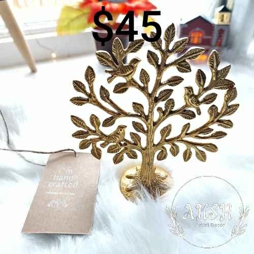 Kalpvriksh Tree and birds, 100%pure brass, handmade, 5.9 inch