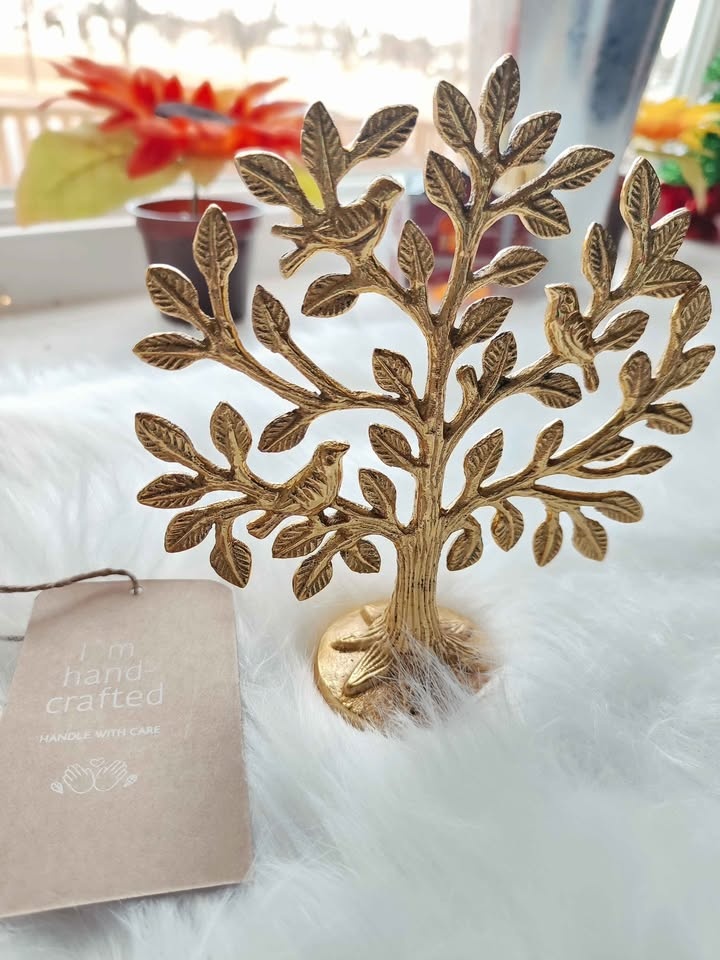 Kalpvriksh Tree and birds, 100%pure brass, handmade, 5.9 inch - photo 2