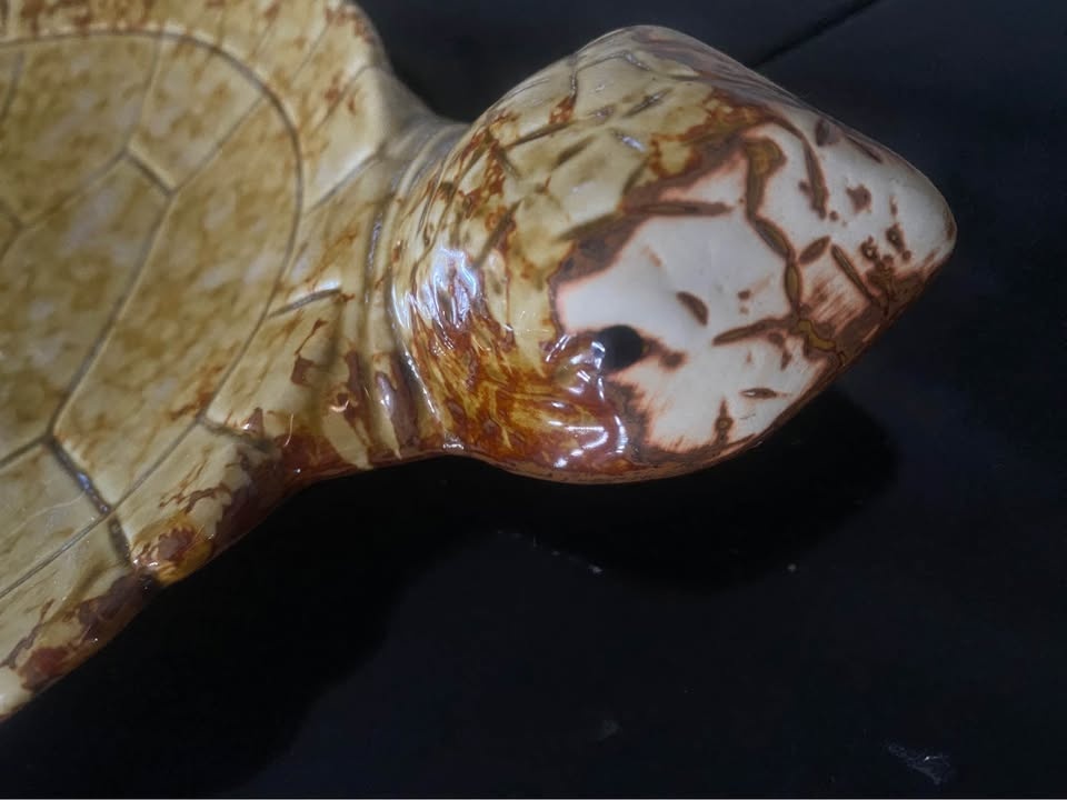 Glazed Ceramic Sea Turtle plate 10.5 inches long - photo 2