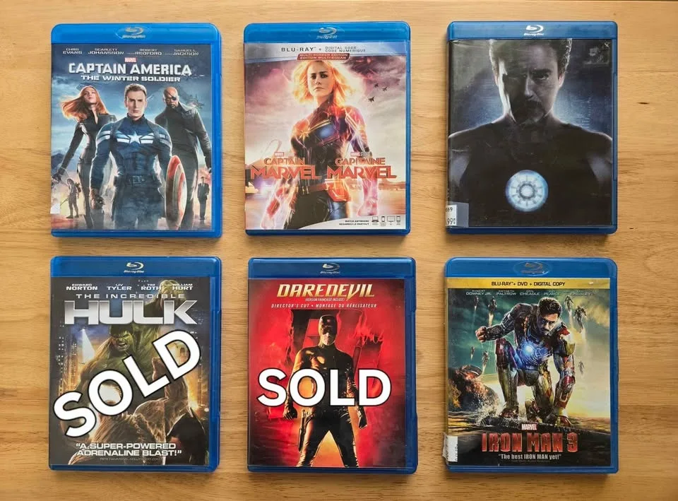 Blu-ray Marvel Superhero Movies - $5 each OR $20 for 5
