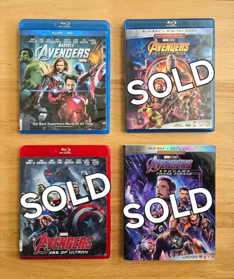 Blu-ray Marvel Superhero Movies - $5 each OR $20 for 5 image indicator(9)