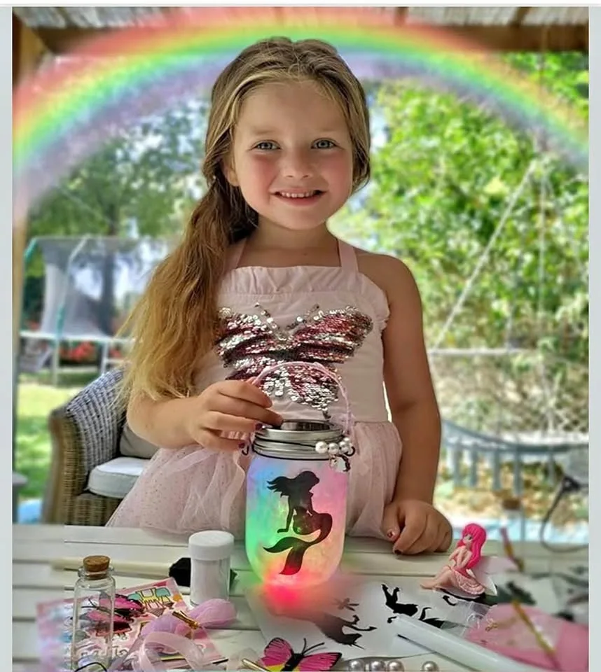 Make Your Own Mermaid Toy Night Light Lantern Jar