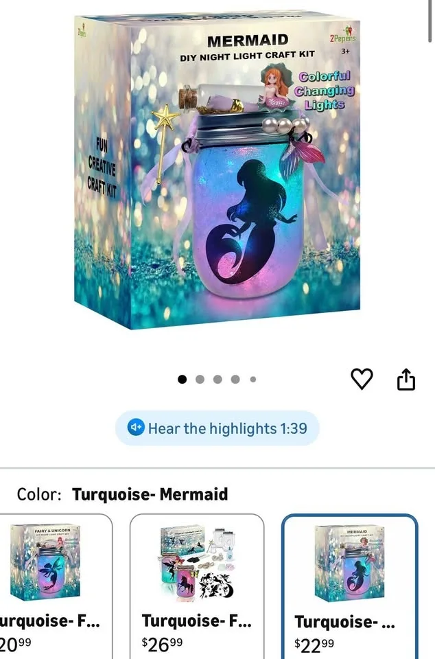 Make Your Own Mermaid Toy Night Light Lantern Jar image indicator(4)