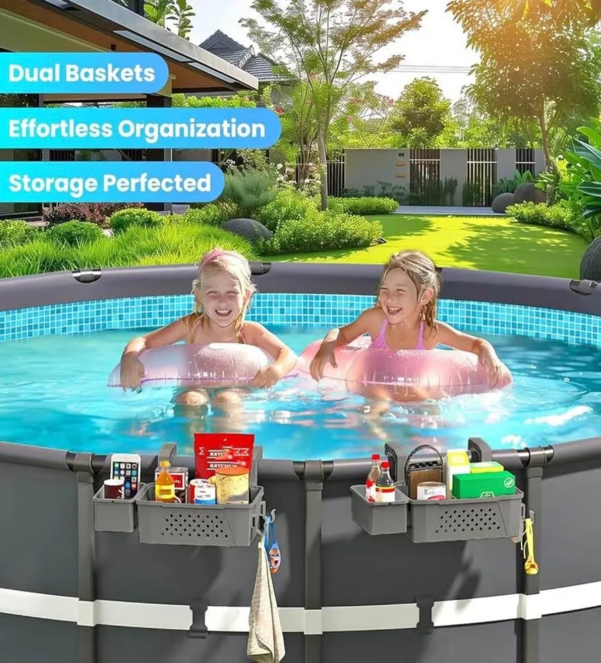 NEW - Sink, Poolside Storage Basket Hanging Pool Accessories