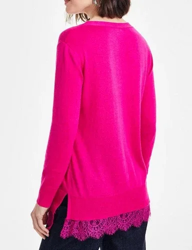 inc international concepts Pink Lace Trim Tunic Sweater image indicator(5)