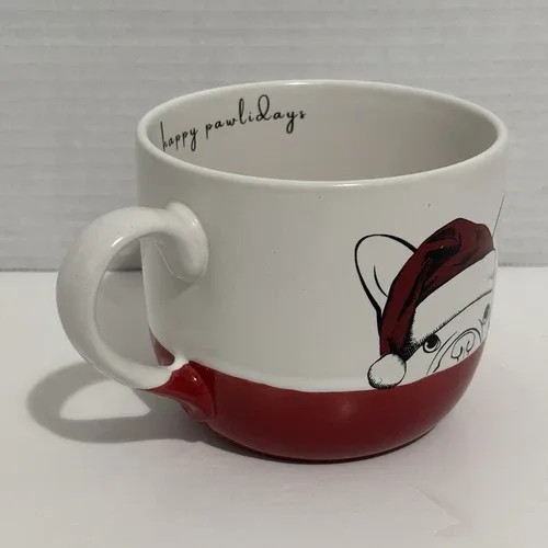Holly & Joy - Happy Pawlidays Mug with Pug Picture image indicator(2)