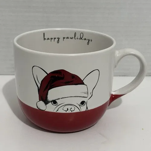 Holly & Joy - Happy Pawlidays Mug with Pug Picture image indicator(5)