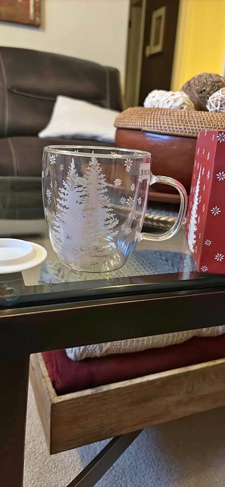 Glass Christmas mug