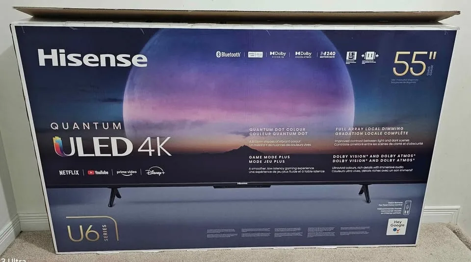 Hisense 55" 4K ULED TV + Yamaha Soundbar + More image indicator(8)