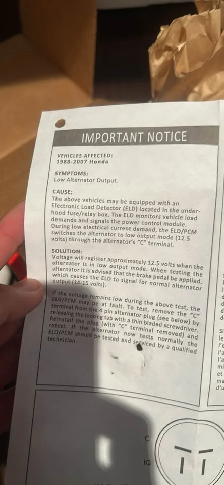 Honda civic Alternator image indicator(2)
