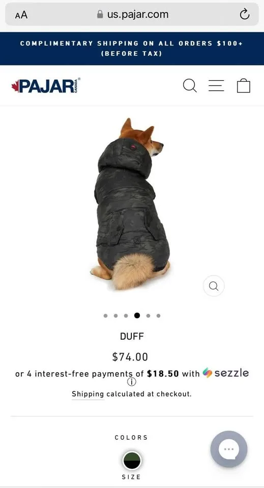 Pa!ar Reversible Dog Jacket Size Large image indicator(6)