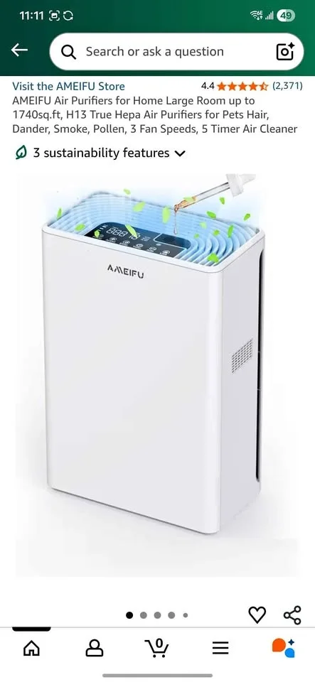Air purifier with brand new filter